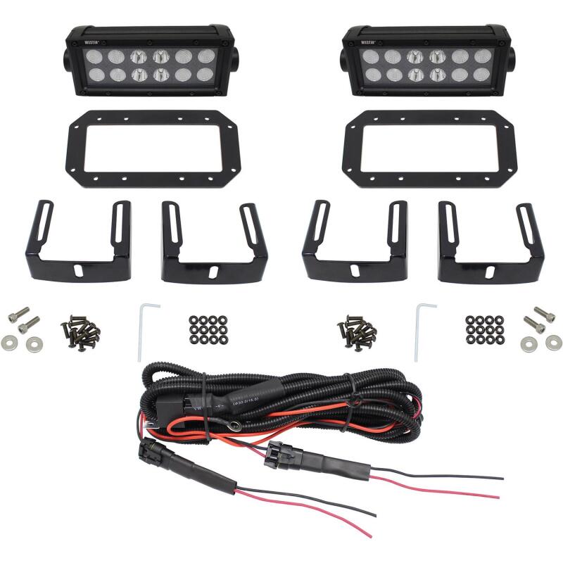 Westin HDX Flush Mount B-FORCE LED Light Kit (Set of 2) w/wiring harness - Black