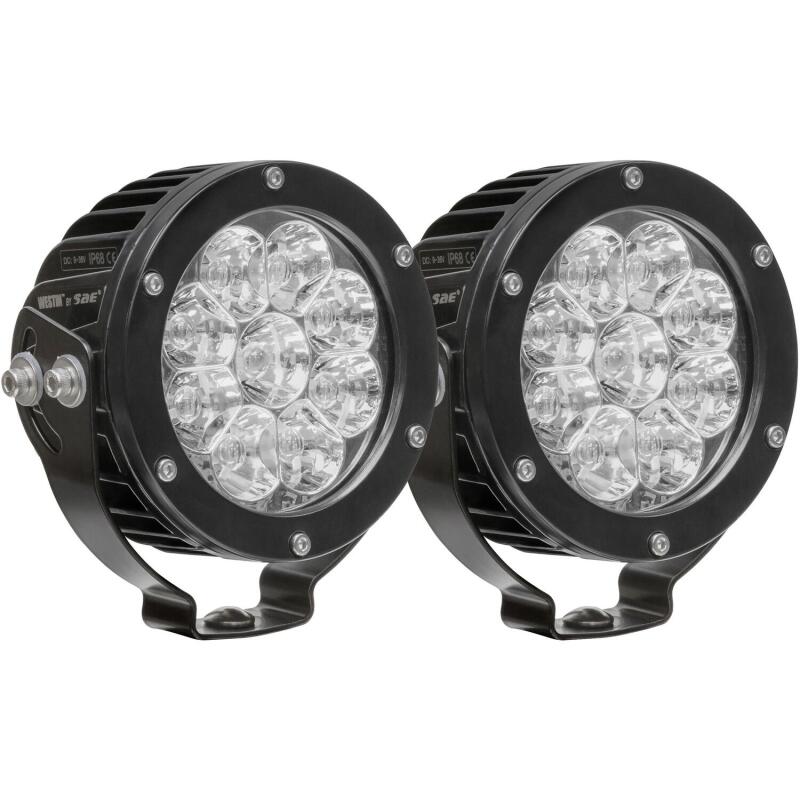 Westin Axis LED Auxiliary Light 4.75 inch Round Flood w/3W Osram (Set of 2) - Black