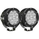 Westin Axis LED Auxiliary Light 4.75 inch Round Flood w/3W Osram (Set of 2) - Black