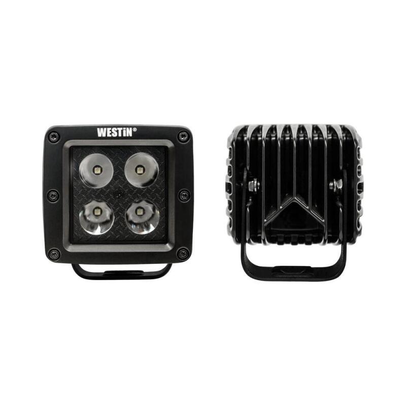 Westin HyperQ LED Auxiliary Lights 3in x 3in cube 20w Flood - Black