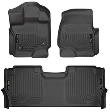 Load image into Gallery viewer, Husky Liners 21-24 Ford F-150 SuperCrew Weatherbeater Black Front & 2nd Seat Floor Liners