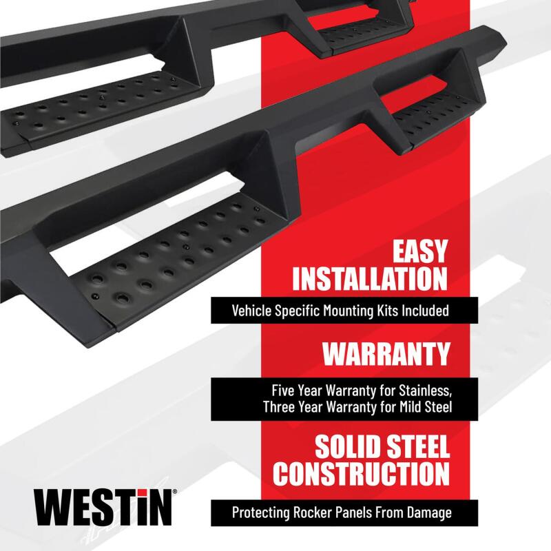 Westin 99-16 Ford F-250/350/450/550 Super Cab HDX Stainless Drop Nerf Step Bars - Tex. Blk