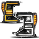 ANZO 20-22 Ford Super Duty (Halogen) Z-Series Full LED Proj Headlights SeqSig - Pass. Side ONLY