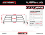 Gen-Y 20+ GMC GM 2500/3500 Defender Headache Rack Only - Black