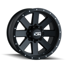 Load image into Gallery viewer, ION Type 134 18x10 / 5x127 BP / -19mm Offset / 83.82mm Hub Matte Black/Black Beadlock Wheel