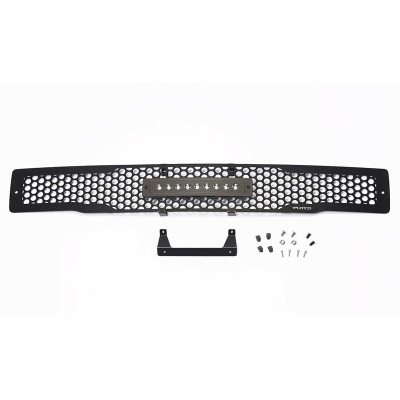 Putco 15-17 Ford F-150 - SS Black Punch Design w/ 10in Luminix Light bar Bumper Grille Inserts