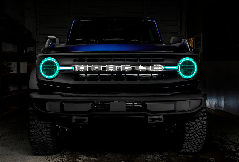 Oracle 21-22 Ford Bronco Headlight Halo Kit w/DRL Bar - Base Headlights -w/BC1 Cntrl