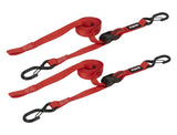 SpeedStrap 1In x 10Ft CAM-Lock Tie Down w/ Snap FtSFt Hooks (2 Pack) - Red