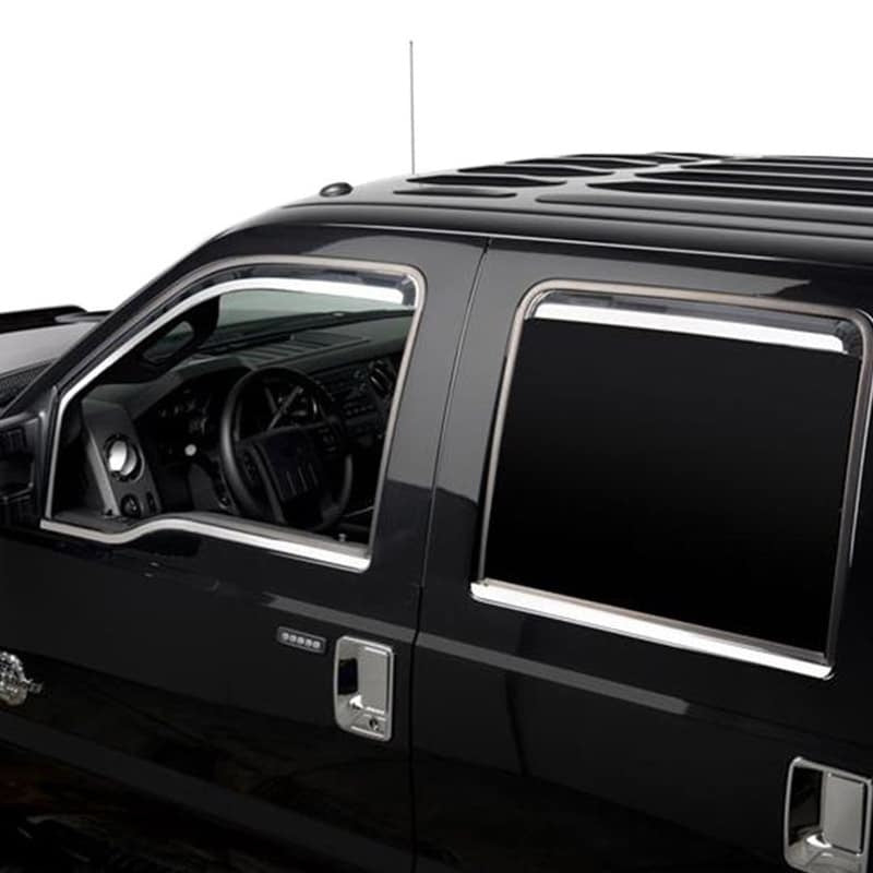 Putco 17-20 Ford SuperDuty - Crew Cab w/ Towing Mirrors (ABS Window Trim) Window Trim Accents