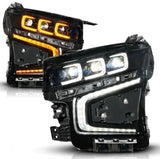 ANZO 21-23 Chevy Tahoe/Suburban LED Light Bar Style Headlights Black w/ Squential DRL (Right Side)