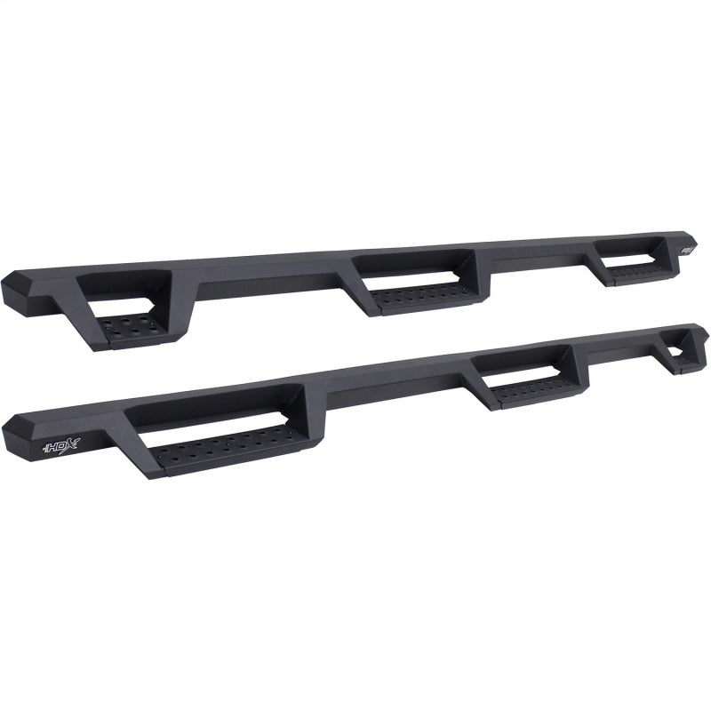 Westin 99-16 Ford F-250/350/450/550 CC (6.75ft Bed) HDX Drop Whl to Whl Nerf Step Bars - Text Blk