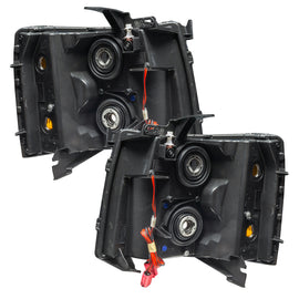 Oracle Lighting 07-13 Chevrolet Silverado Assembled Halo Headlights Round Style -Green