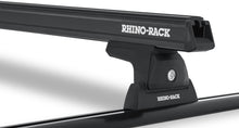 Load image into Gallery viewer, Rhino-Rack 07-10 Jeep Wrangler 2 Door SUV Heavy Duty RLT600 Track Mount 2 Bar Roof Rack - Black