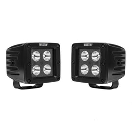 Westin HyperQ LED Auxiliary Lights 3in x 3in cube 20w Flood - Black