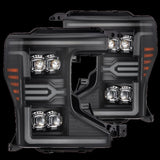 AlphaRex 20-22 Ford F-250/350/450 SD NOVA-Series LED Proj Headlights Bk w/Actv Light SeqSig & SBDRL