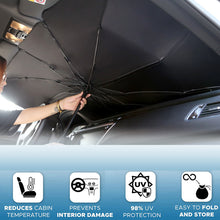 Load image into Gallery viewer, Foldable Car Windshield Sun Shade Umbrella UV Protection Heat Insulation Parasol Auto Front Window Cover Interior Protector Summer Gadgets