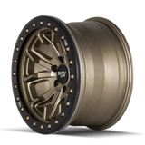 Dirty Life 9303 DT-1 17x9/8x165.1 BP/-12mm Offset/130.8mm Hub Satin Gold Wheel - Beadlock