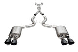 Corsa 20-22 Ford Mustang GT500 3.0in Dual Rear Exit Catback w/ Twin 5.0in Black Slash Cut Pro Tips