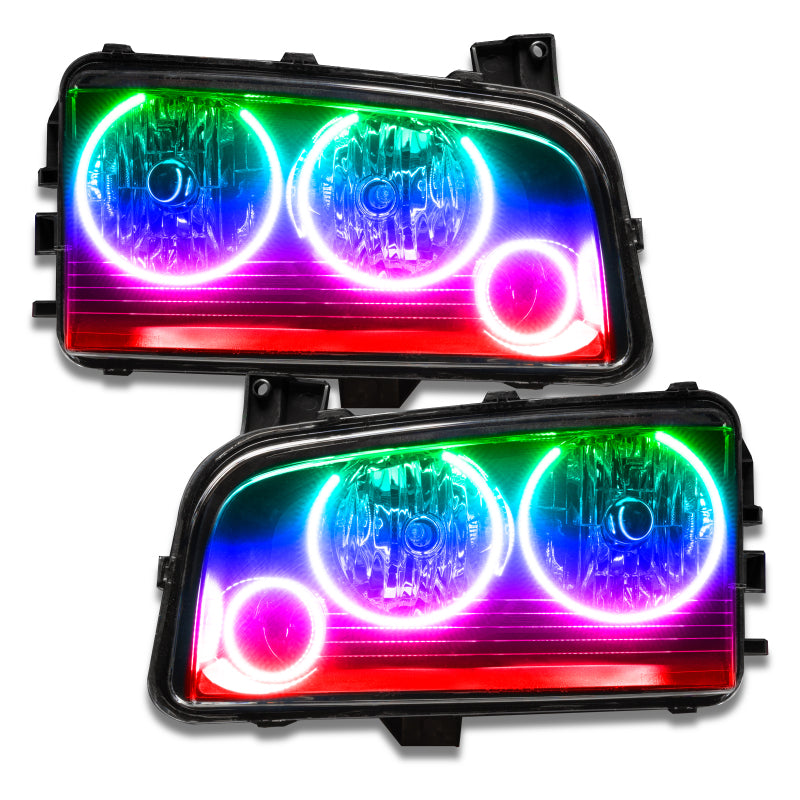 Oracle Dodge Charger 05-10 Triple Ring Halo Kit - ColorSHIFT w/ Simple Controller