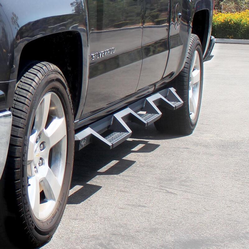 Westin 14-18 Chevrolet Silverado 1500 DC 6.5ft Bed HDX Drop W2W Nerf Step Bars - Tex. Blk