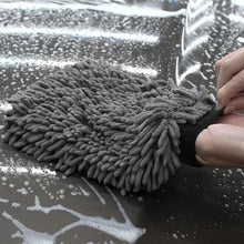 Load image into Gallery viewer, WASH&amp;WHIPS Chenille Premium Scratch-Free Microfiber Lint-Free Blue Wash Mitt 8" x 10"in &amp; Black Pitstop Particle Interceptor
