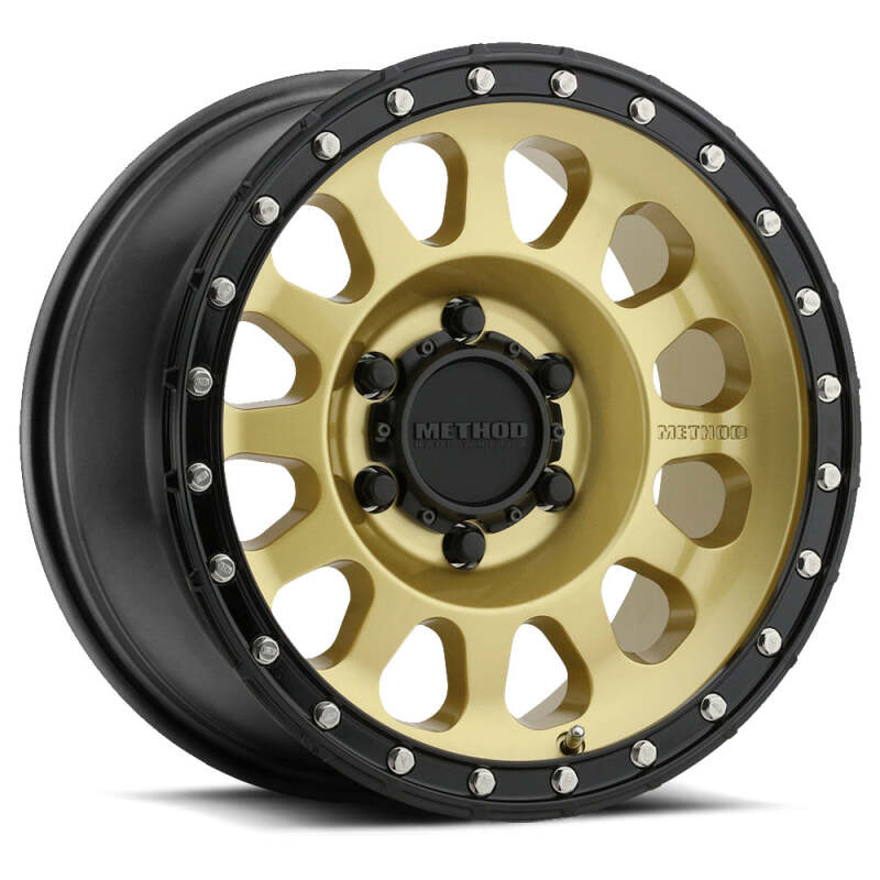 Method MR315 20x9 / 6x5.5 BP / 18mm Offset / 106.25mm CB Gold - Black Lip Wheel