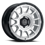 ICON Alloys Rancho 20x9 / 5x150 / 16mm / 5.625in BS Silver Machined w/ Gloss Black Lip Wheel