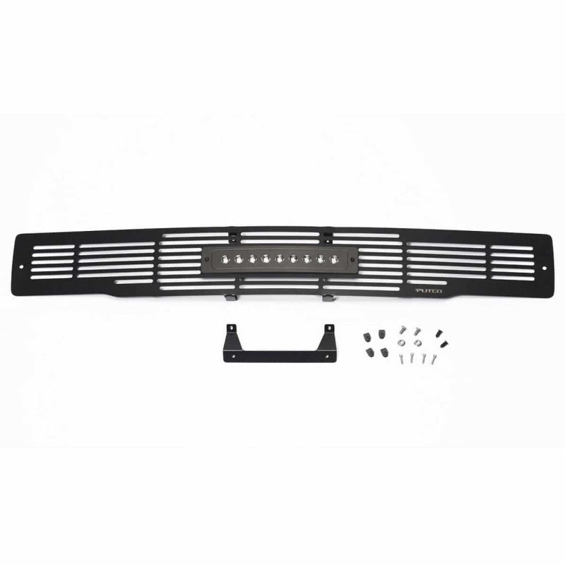 Putco 15-17 Ford F-150 - SS Black Bar Design w/10in Luminix Light Bar Bumper Grille Inserts