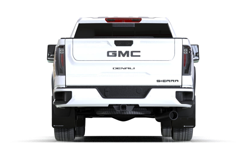 Rally Armor 20-24 GMC Sierra 2500/3500 HD Denali Black Mud Flap w/Metallic Black Logo