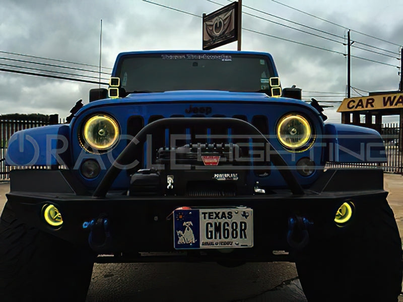 Oracle Off-Road 3in W Square Spotlight with Halo - ColorSHIFT