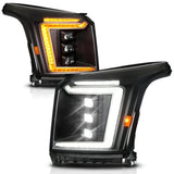 ANZO 15-20 GMC Yukon (Incl XL - Factory Halogen Models) Full LED Proj Headlights Black - Pass. Side