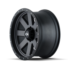 Load image into Gallery viewer, ION Type 134 18x9 / 5x139.7 BP / 0mm Offset / 108mm Hub Matte Gunmetal/Black Beadlock Wheel