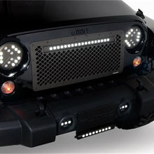 Load image into Gallery viewer, Putco 07-18 Jeep Wrangler Anodized Alum Lighted Boss Grille w/ 20in Luminix Light Bar (Cut to Fit)