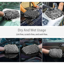 Load image into Gallery viewer, WASH&amp;WHIPS Microfiber Chenille Car Cleaning Mitt - 2pk