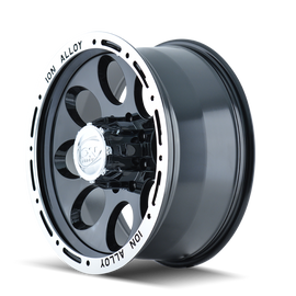 ION Type 174 15x8 / 6x139.7 BP / -27mm Offset / 106mm Hub Black/Machined Wheel