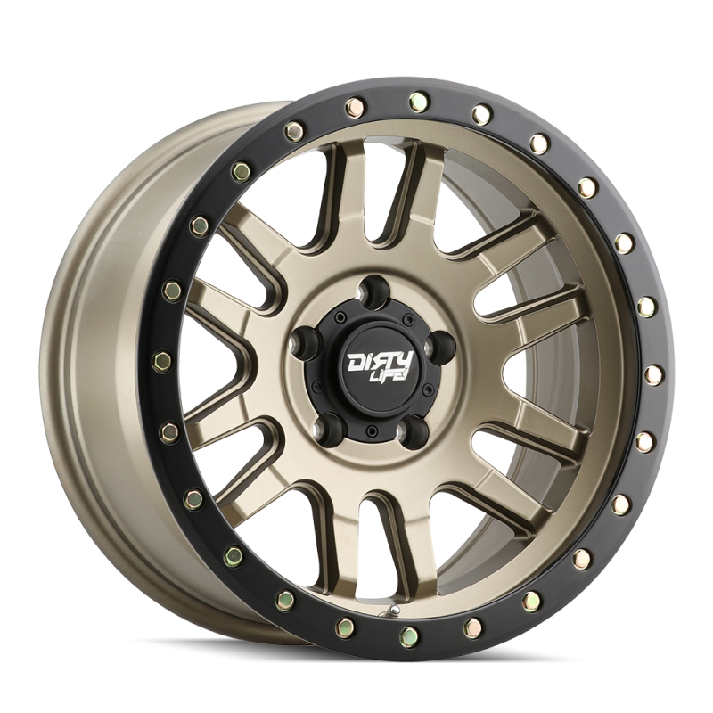 Dirty Life 9309 Canyon Pro 17x9/6x135 BP/0mm Offset/87.1mm Hub Satin Gold Wheel - Beadlock