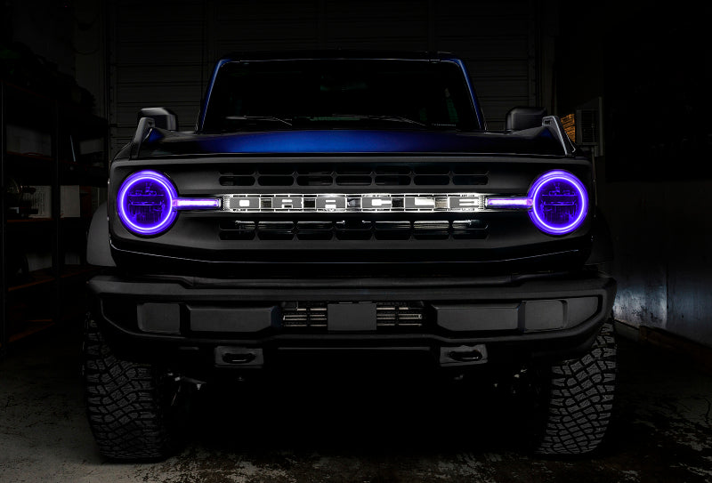 Oracle 21-22 Ford Bronco Headlight Halo Kit w/DRL Bar - Base Headlights -w/No Cntrl