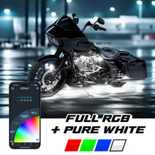 Load image into Gallery viewer, XK Glow XKmax RGBW 16pc addressable Motorcycle Underglow Light Kit