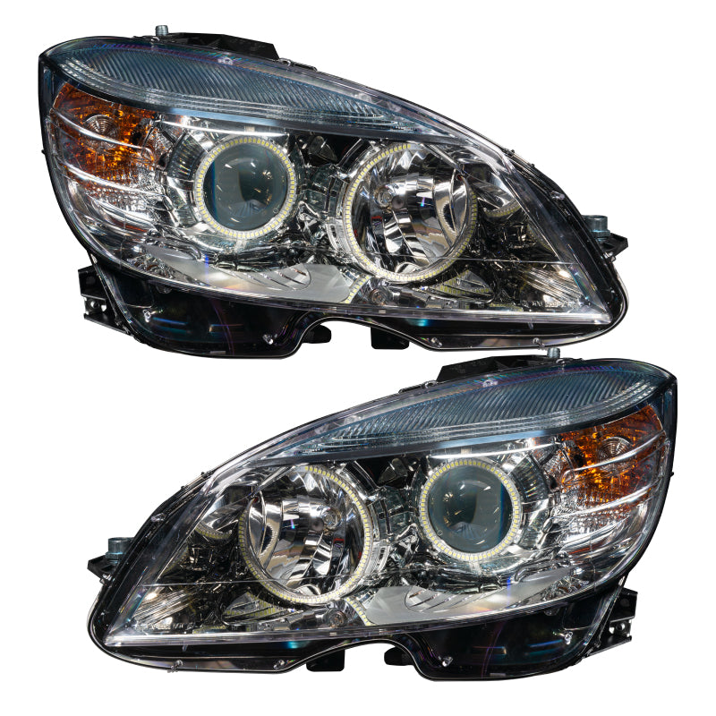 Oracle 0811 Mercedes Benz CClass PreAssembled Headlights  Chrome Housing ColorSHIFT