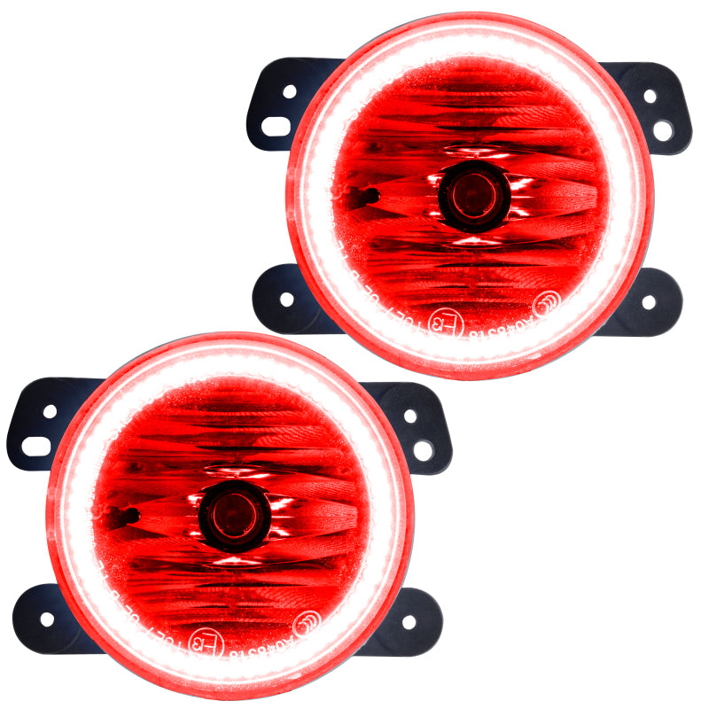 Oracle Lighting 07-09 Jeep Wrangler JK Pre-Assembled LED Halo Fog Lights -Red SEE WARRANTY