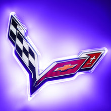 Load image into Gallery viewer, Oracle Corvette C7 Rear Illuminated Emblem - UV/Purple SEE WARRANTY