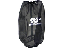 K&N 6.625in Base ID / 5.25in Top ID / 9.5in H Round Tapered Black Drycharger Air Filter Wrap