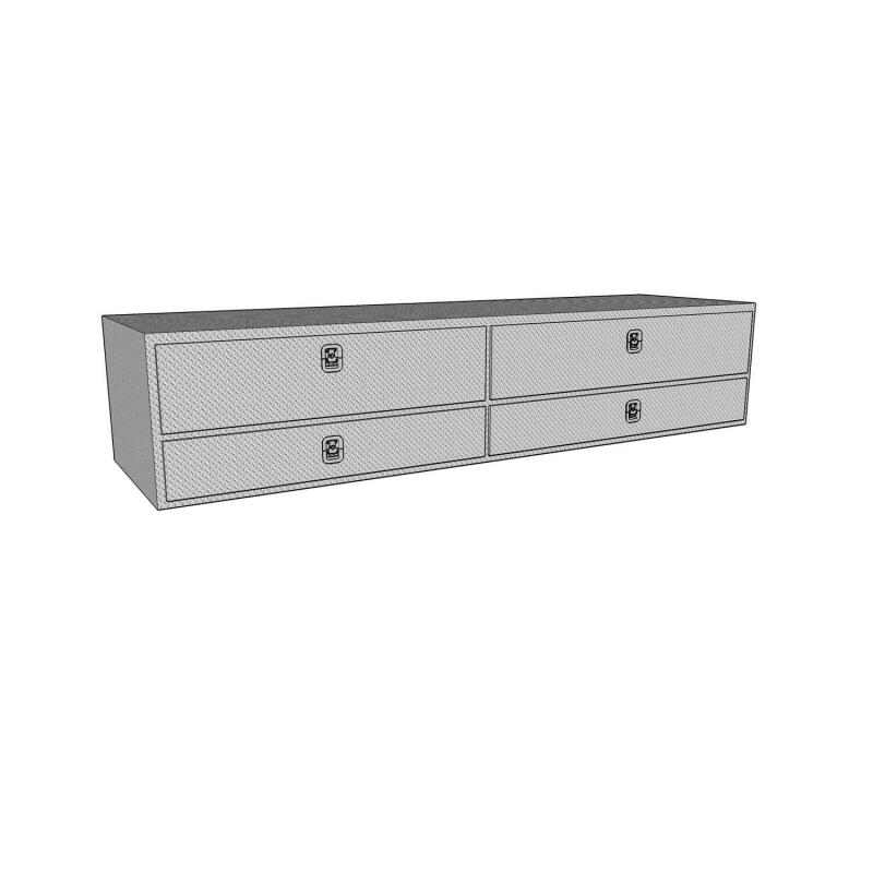 Westin/Brute High Cap 96in Stake Bed Contractor TopSider w/ Bottom Drawers - Aluminum