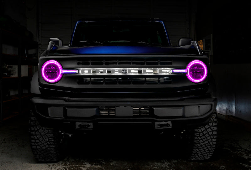 Oracle 21-22 Ford Bronco Headlight Halo Kit w/DRL Bar - Base Headlights -w/BC1 Cntrl