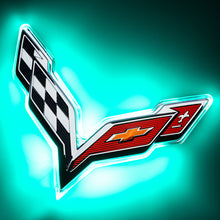 Load image into Gallery viewer, Oracle Corvette C7 Rear Illuminated Emblem - Aqua SEE WARRANTY