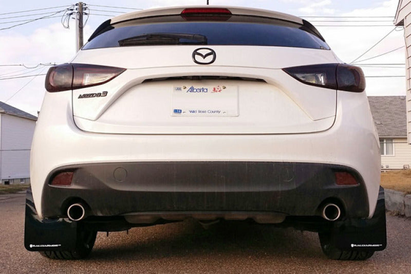 Rally Armor 14-18 Mazda3 Black UR Mud Flap w/White Logo