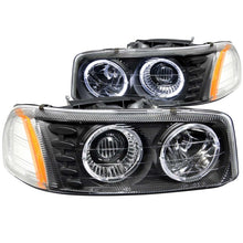 Load image into Gallery viewer, ANZO 1999-2006 GMC Sierra 1500 Projector Headlights w/ Halo Black