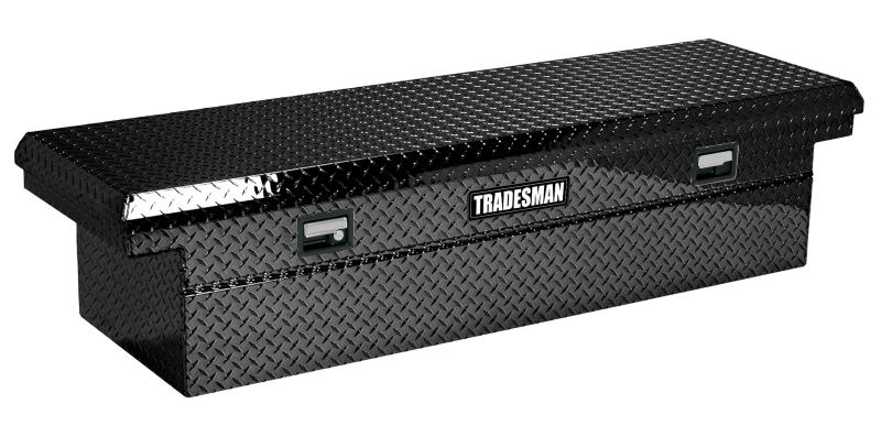 Tradesman Aluminum Single Lid Cross Bed Low-Profile Truck Tool Box (60in.) - Black