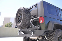 Load image into Gallery viewer, DV8 Offroad 07-18 Jeep Wrangler JK Rear Aluminum Bumper w/ Tire Carrier - Black