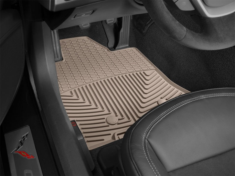 WeatherTech 2014+ Chevrolet Corvette Front Rubber Mats - Tan